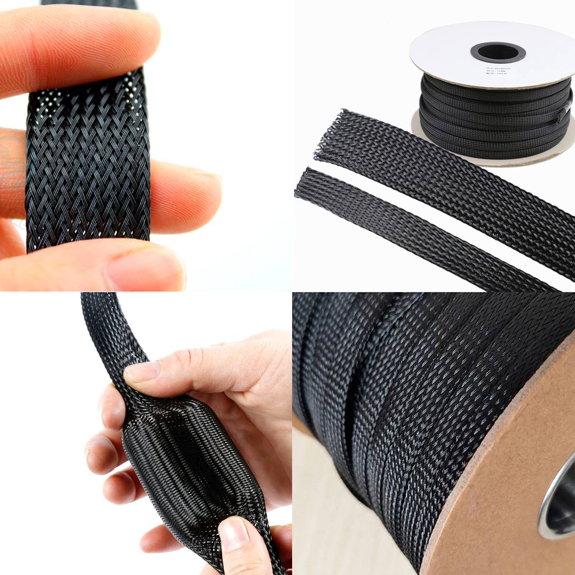 E-Flex non-fray expandable braided sleeving
