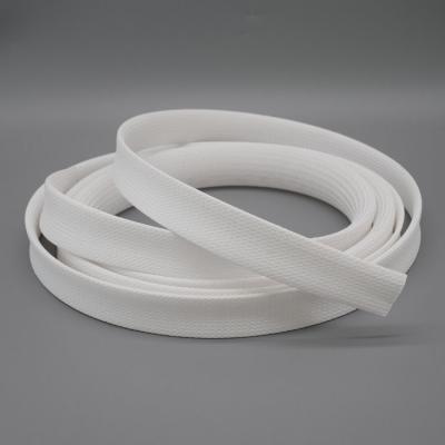 gaine de câble tressée extensible en PET blanc anti-abrasion