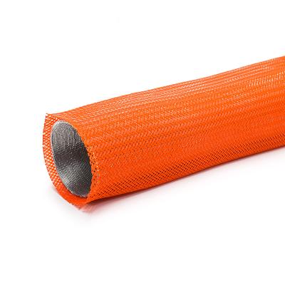 Gaine tressée anti-morsure en PET orange