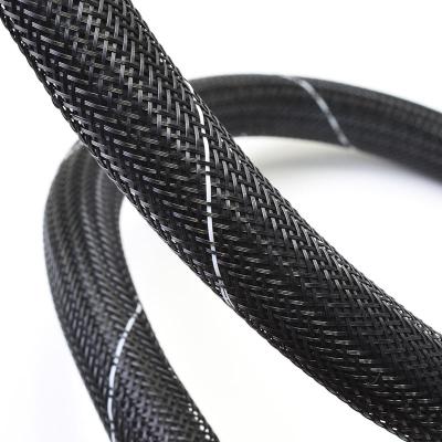 Gaine tressée extensible en PET hautement ignifuge