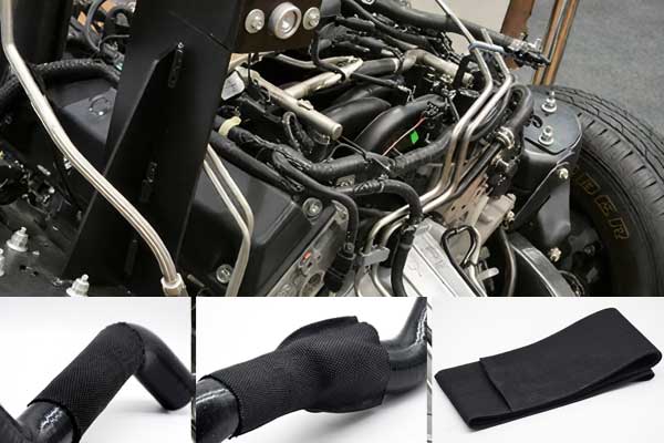 Gaine thermorétractable tissée résistante à l'abrasion – Protection experte pour les tuyaux automobiles